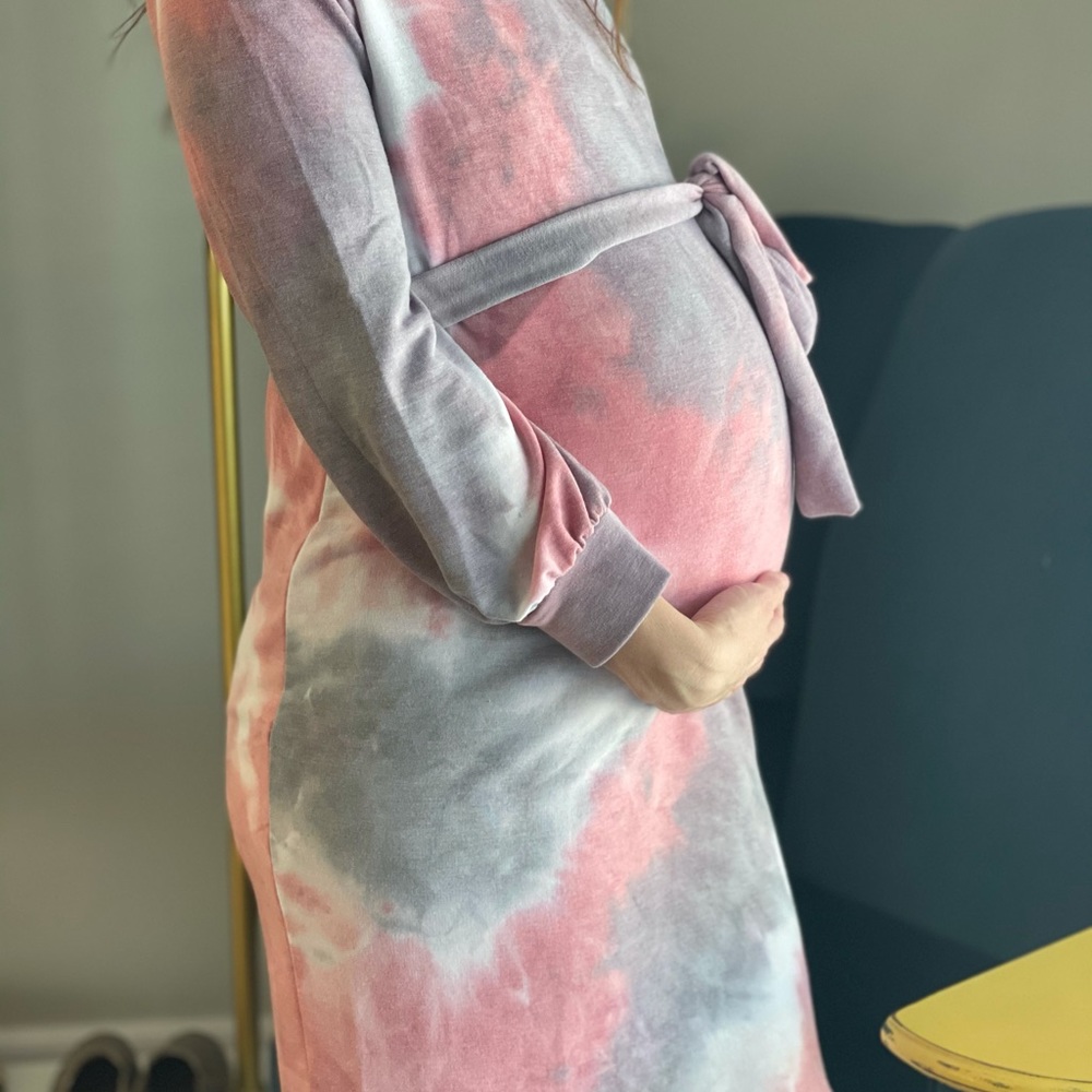 Tie dye maternity dress
